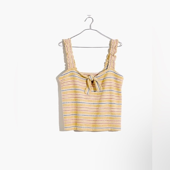 Madewell Texture & Thread Tie-Front Tank Top in Smithfield Stripe - Picture 3 of 8